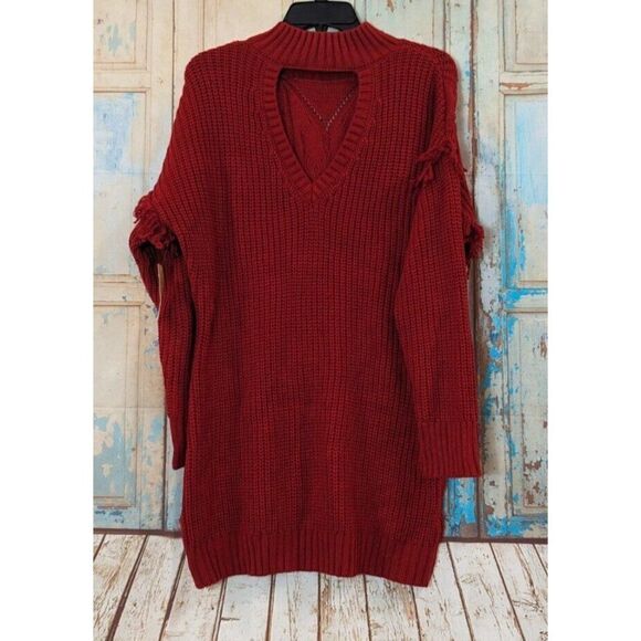 American Rag Cie 9HS27 Womens Size M Chili Pepper Pullover Tunic Sweater - Picture 3 of 10